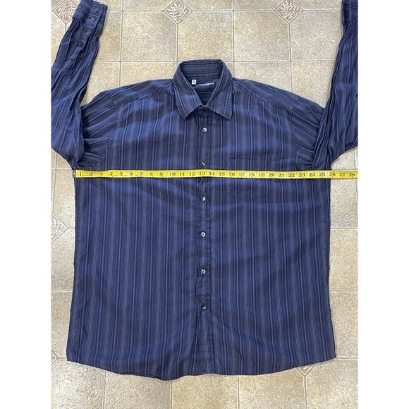 Dolce & Gabbana Button Up Dress Shirt Men’s 17/43 Purple Striped Made Italy - Picture 5 of 9